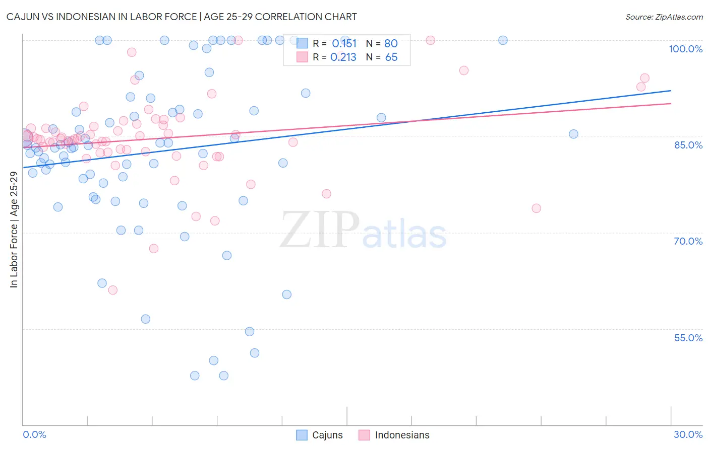Cajun vs Indonesian In Labor Force | Age 25-29