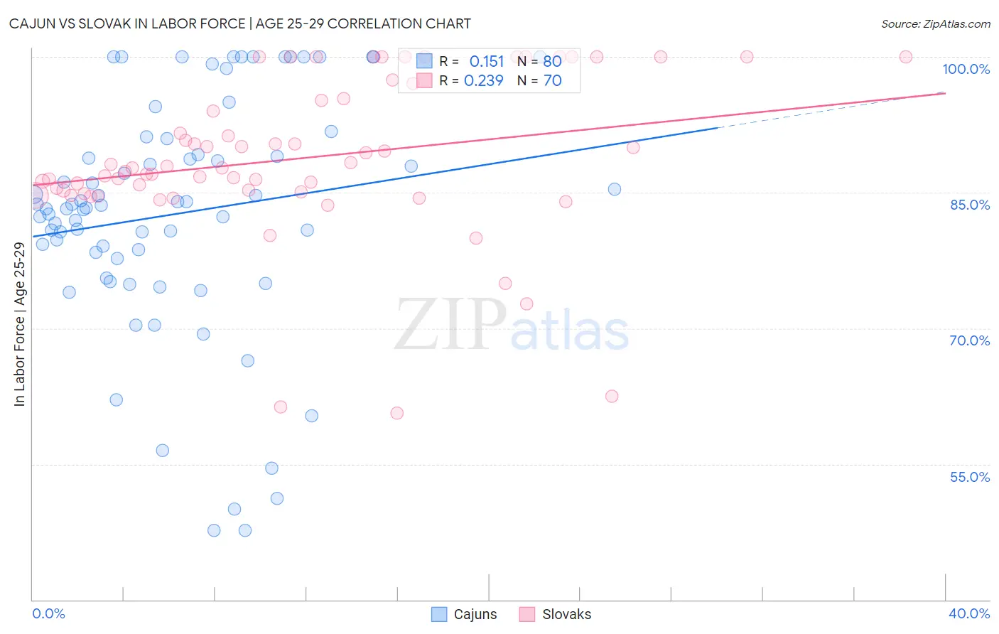 Cajun vs Slovak In Labor Force | Age 25-29
