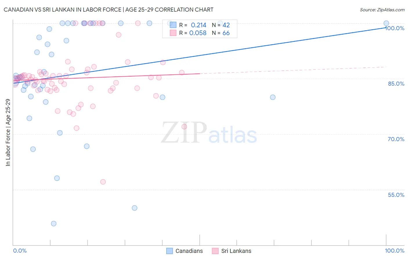 Canadian vs Sri Lankan In Labor Force | Age 25-29