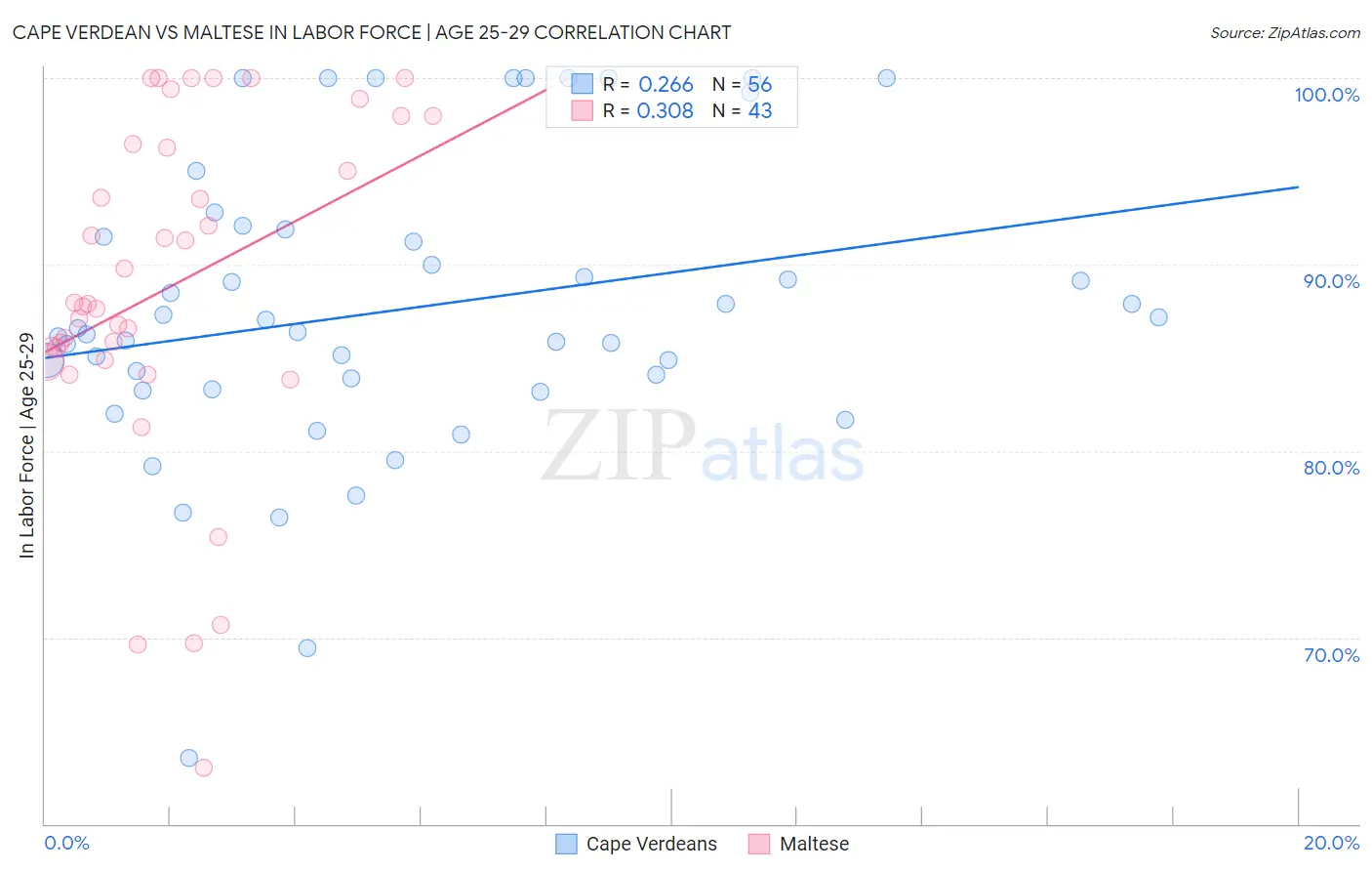 Cape Verdean vs Maltese In Labor Force | Age 25-29