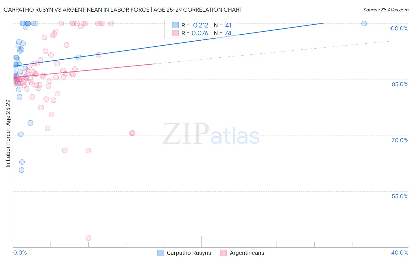 Carpatho Rusyn vs Argentinean In Labor Force | Age 25-29