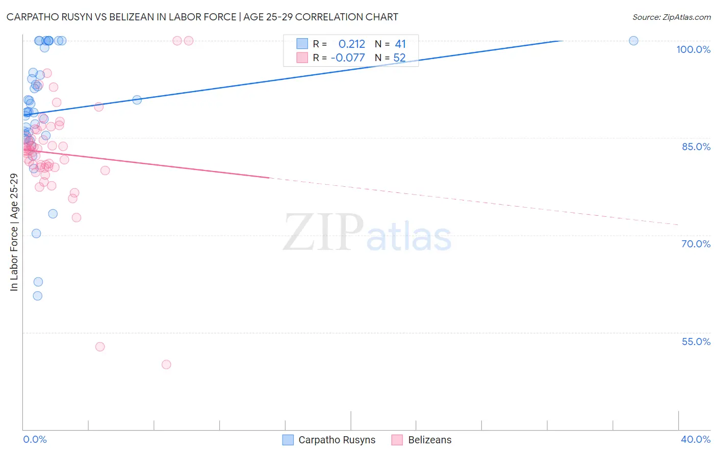 Carpatho Rusyn vs Belizean In Labor Force | Age 25-29