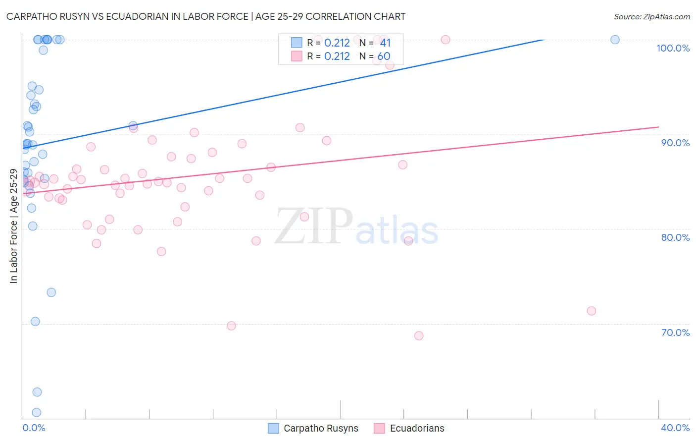Carpatho Rusyn vs Ecuadorian In Labor Force | Age 25-29