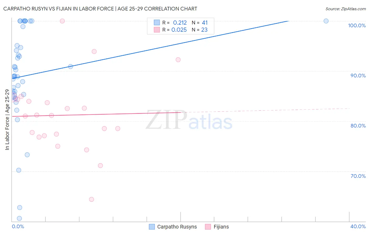 Carpatho Rusyn vs Fijian In Labor Force | Age 25-29