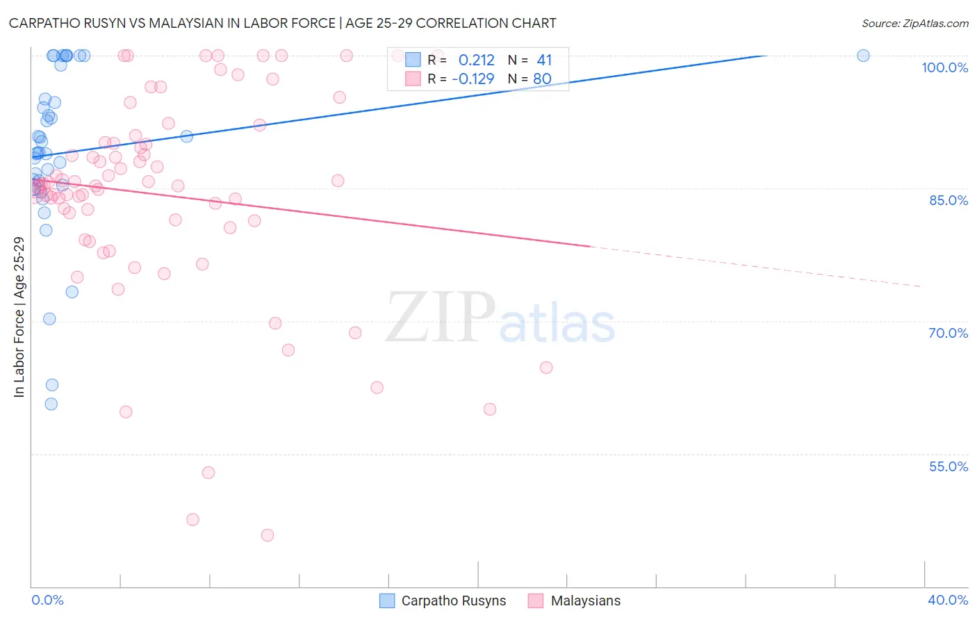 Carpatho Rusyn vs Malaysian In Labor Force | Age 25-29