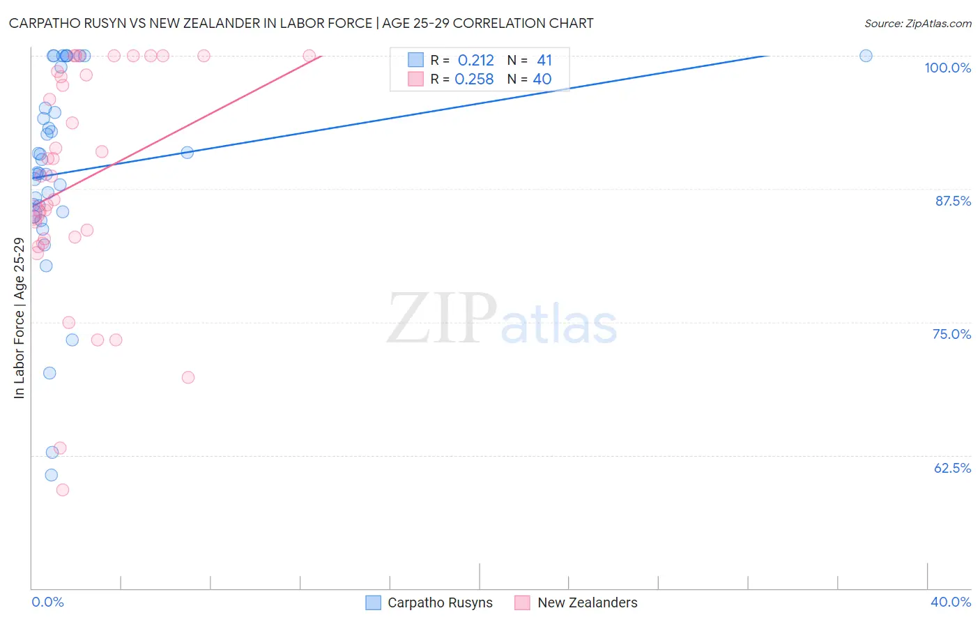 Carpatho Rusyn vs New Zealander In Labor Force | Age 25-29