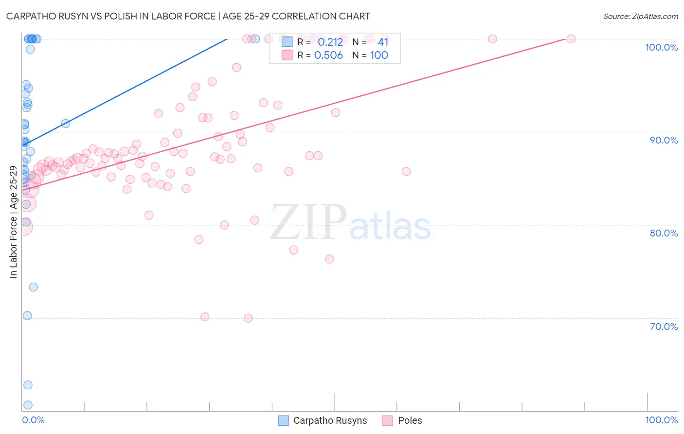 Carpatho Rusyn vs Polish In Labor Force | Age 25-29