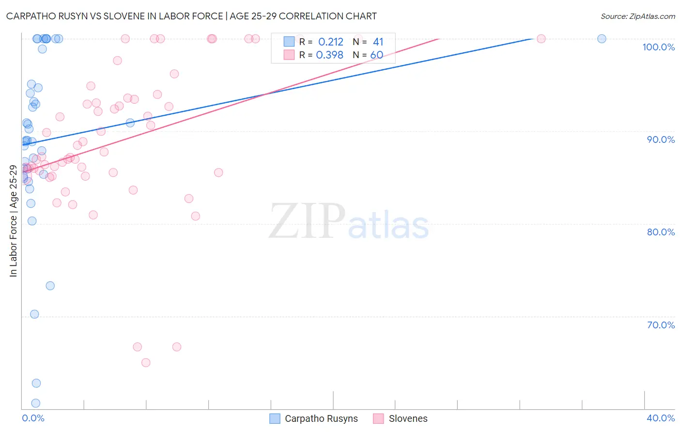 Carpatho Rusyn vs Slovene In Labor Force | Age 25-29