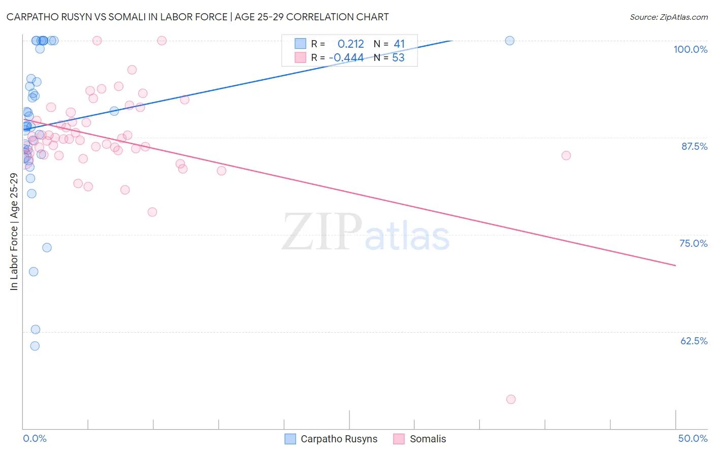 Carpatho Rusyn vs Somali In Labor Force | Age 25-29