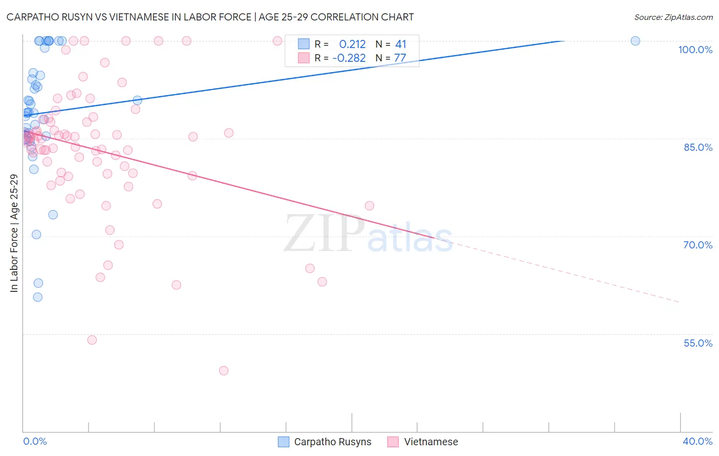 Carpatho Rusyn vs Vietnamese In Labor Force | Age 25-29