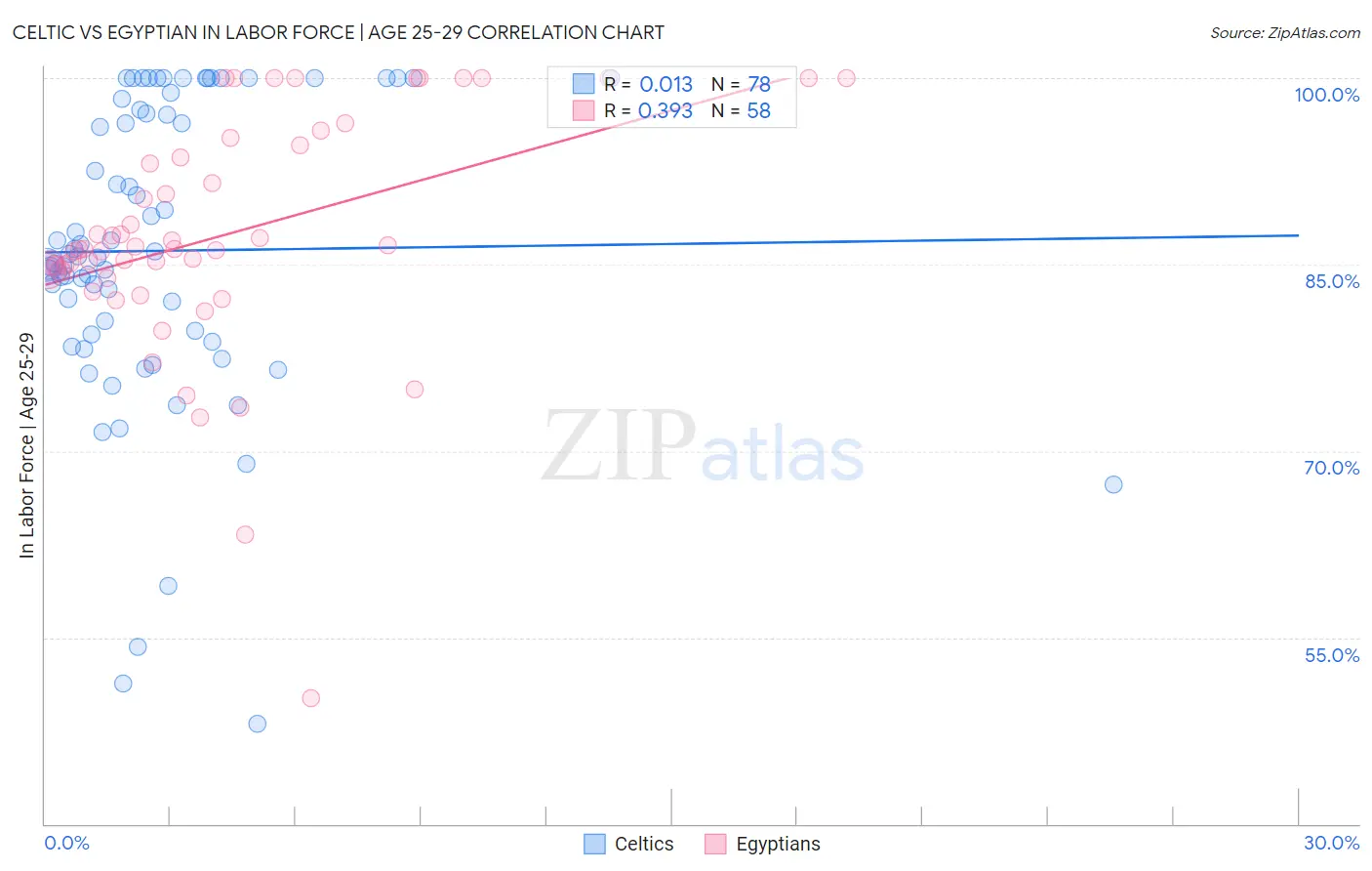 Celtic vs Egyptian In Labor Force | Age 25-29