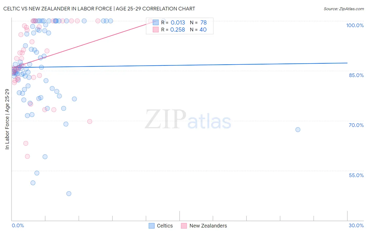 Celtic vs New Zealander In Labor Force | Age 25-29