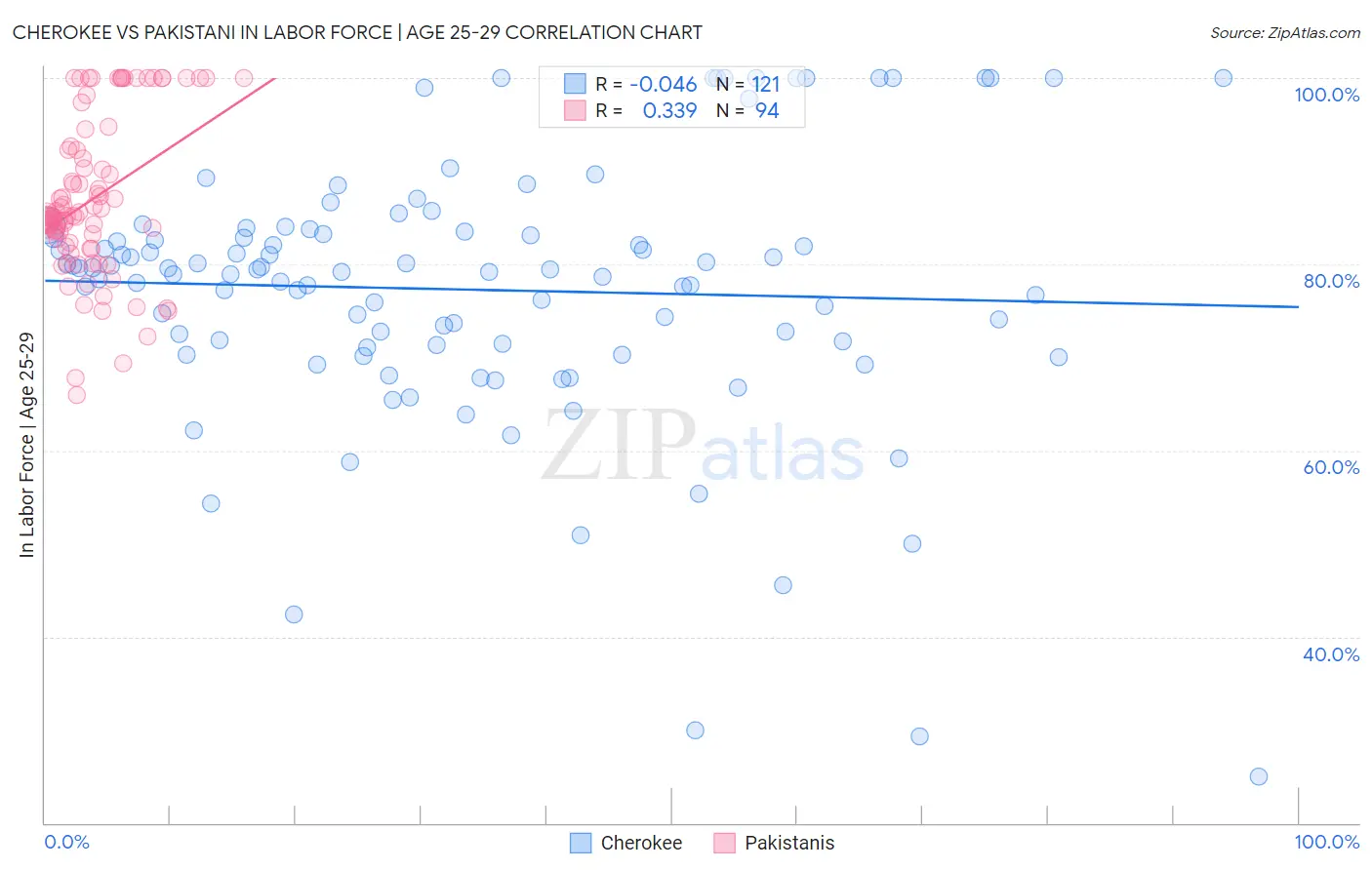 Cherokee vs Pakistani In Labor Force | Age 25-29