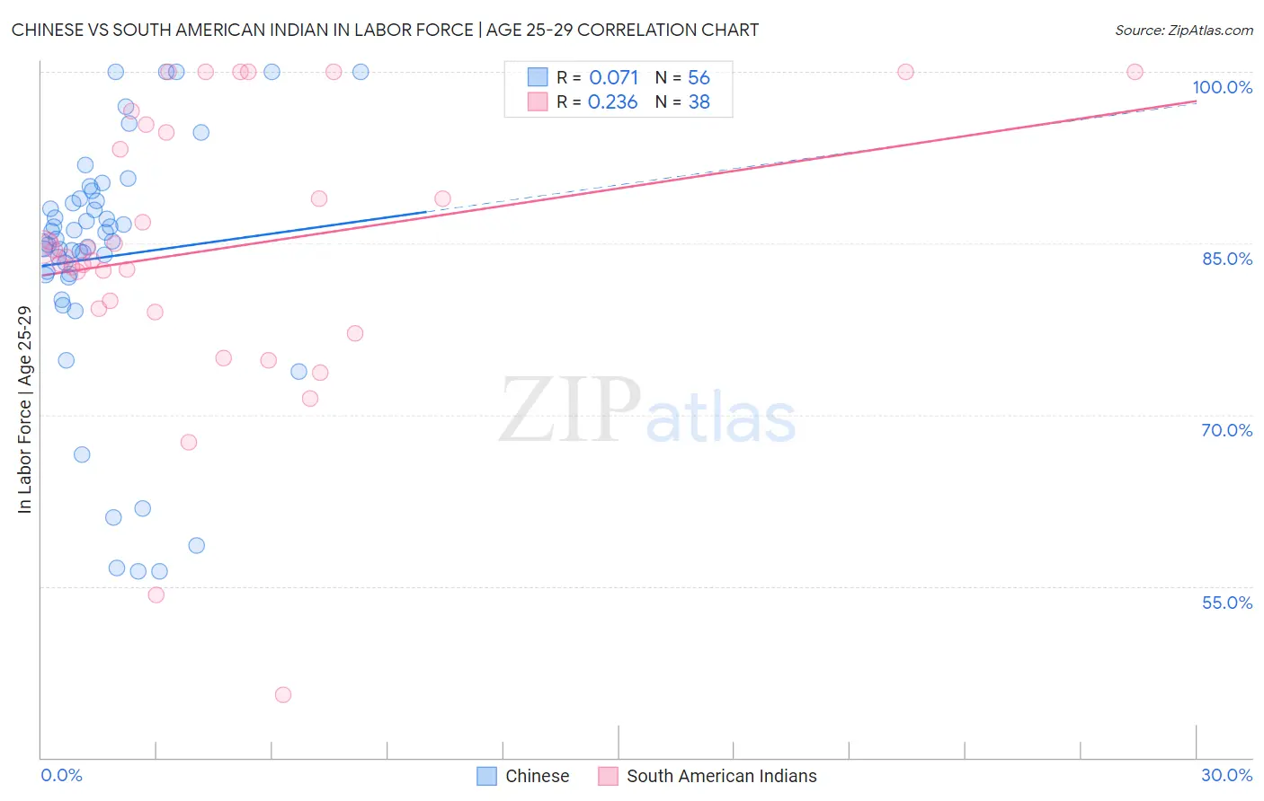 Chinese vs South American Indian In Labor Force | Age 25-29