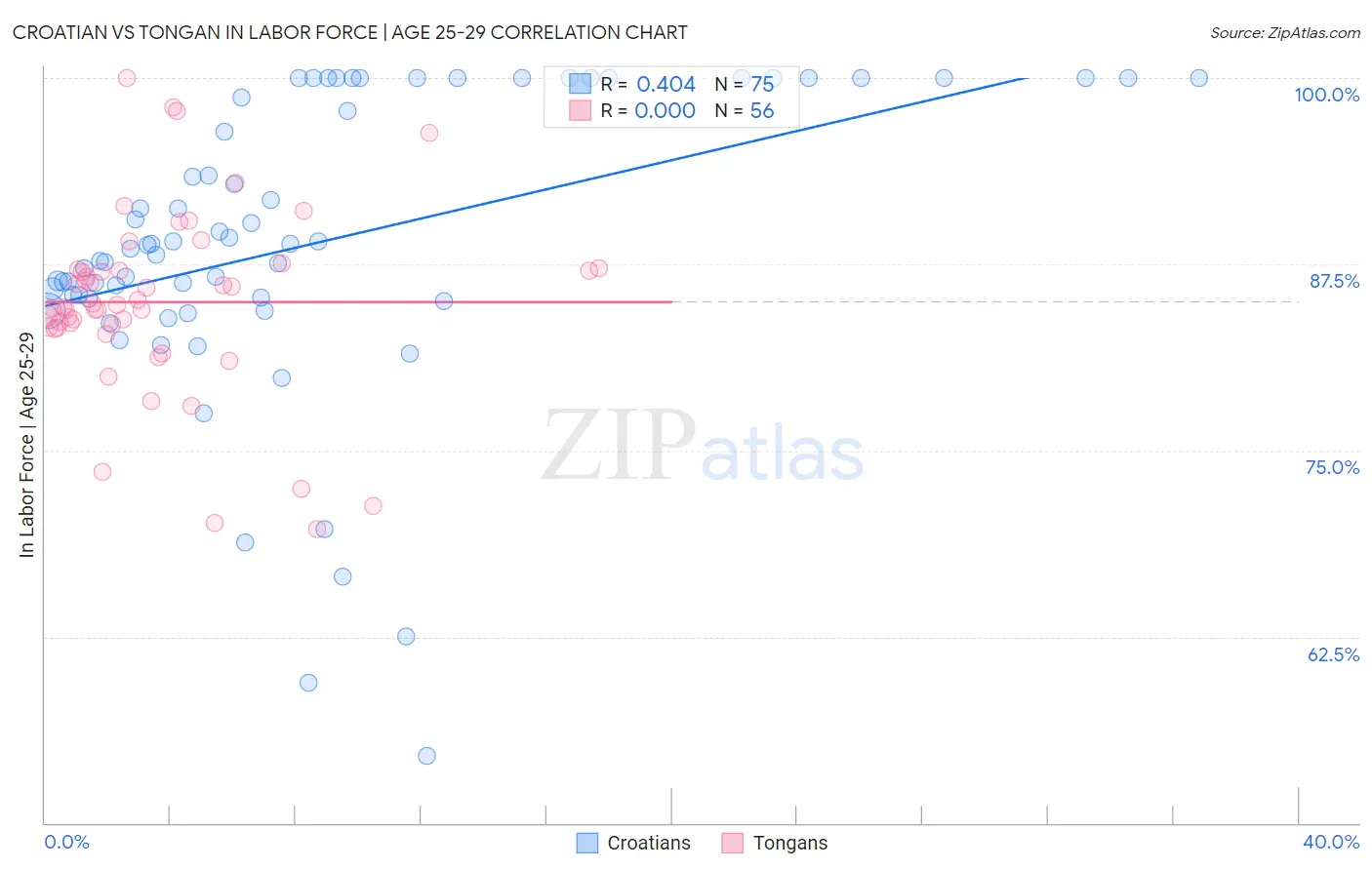 Croatian vs Tongan In Labor Force | Age 25-29