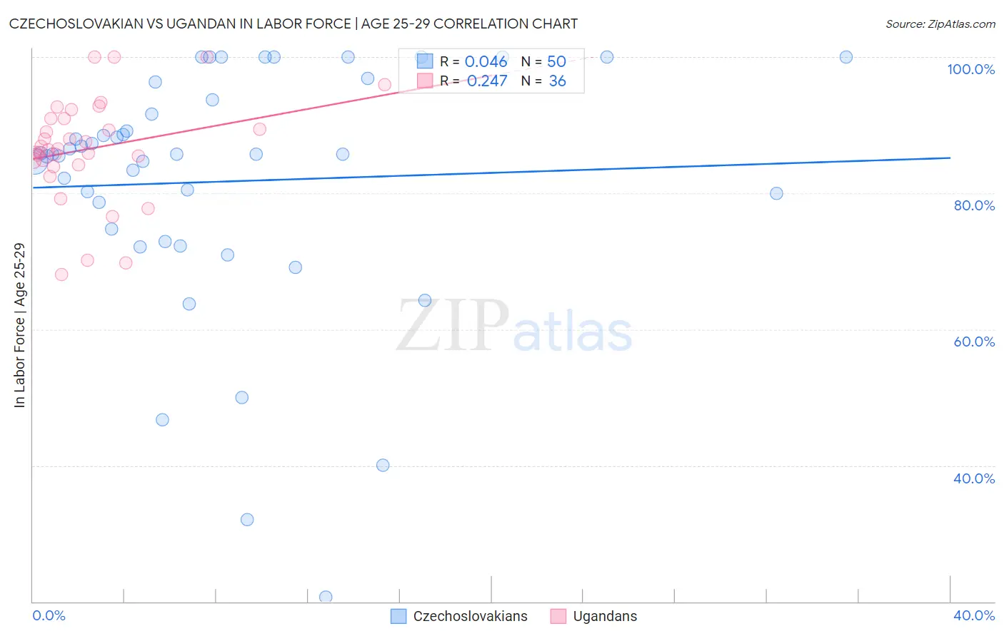 Czechoslovakian vs Ugandan In Labor Force | Age 25-29