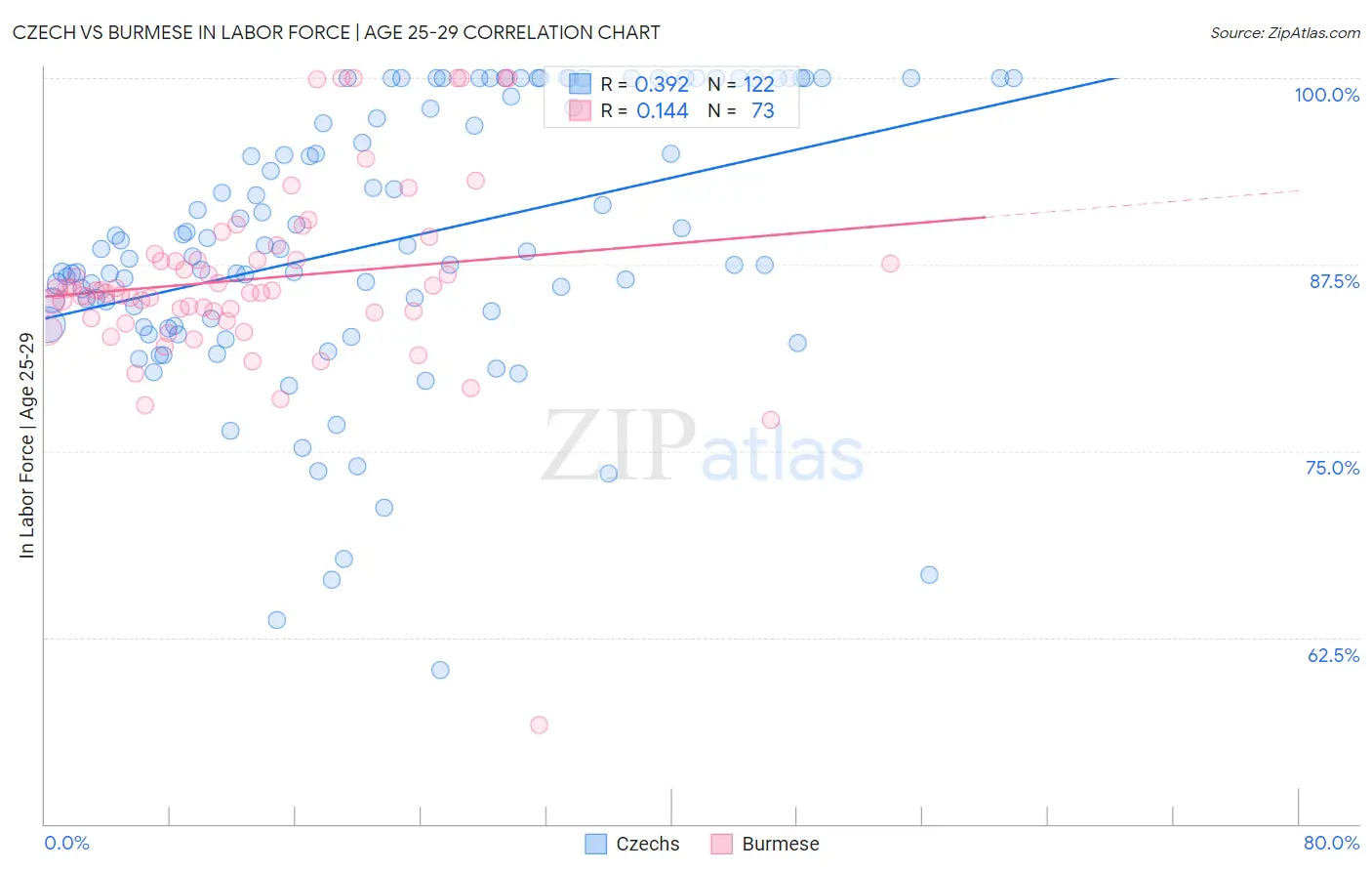 Czech vs Burmese In Labor Force | Age 25-29