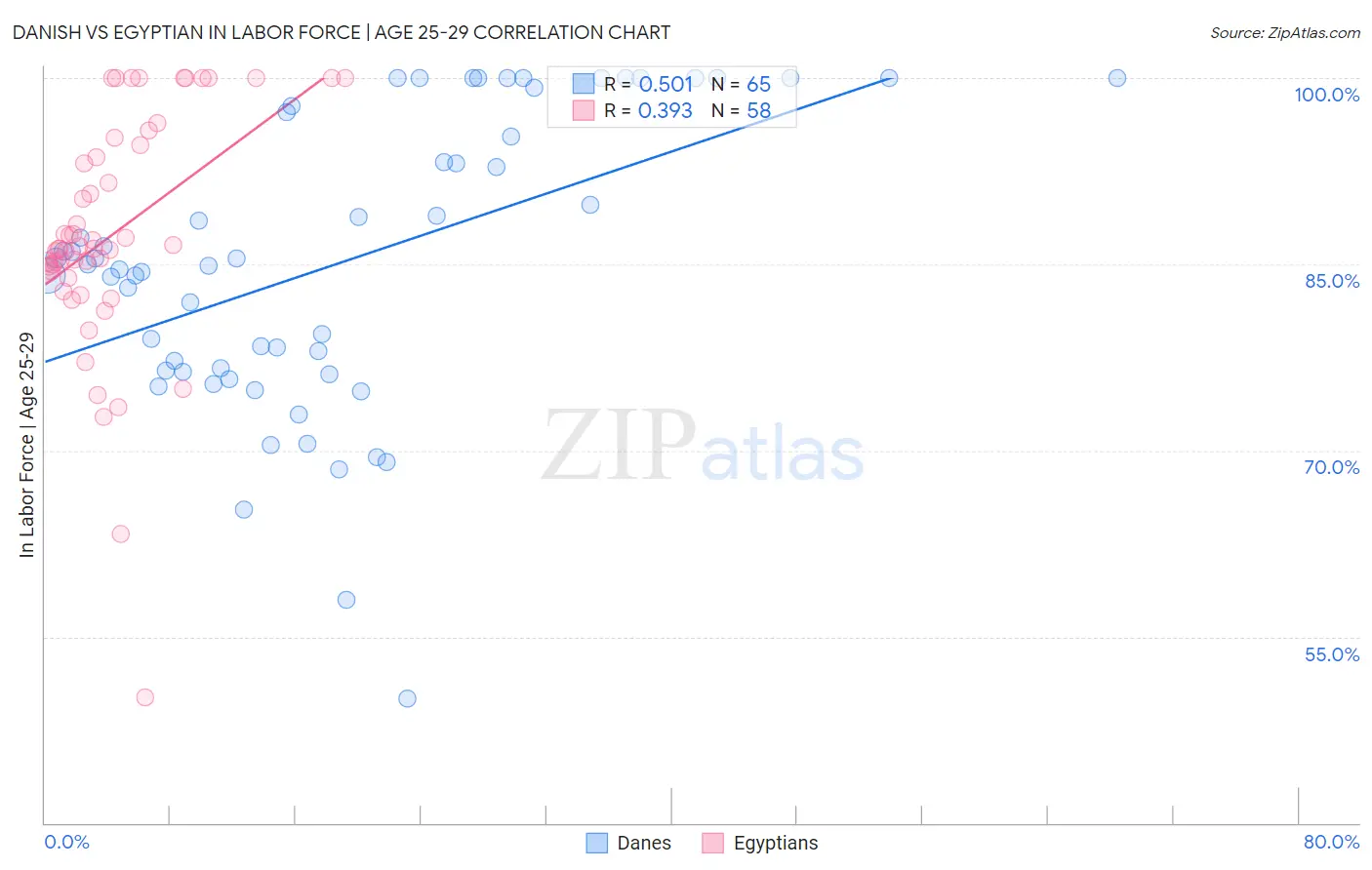 Danish vs Egyptian In Labor Force | Age 25-29