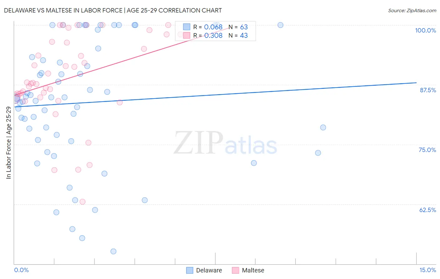 Delaware vs Maltese In Labor Force | Age 25-29