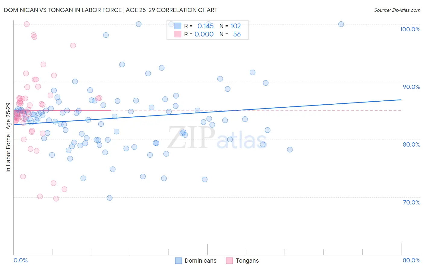 Dominican vs Tongan In Labor Force | Age 25-29
