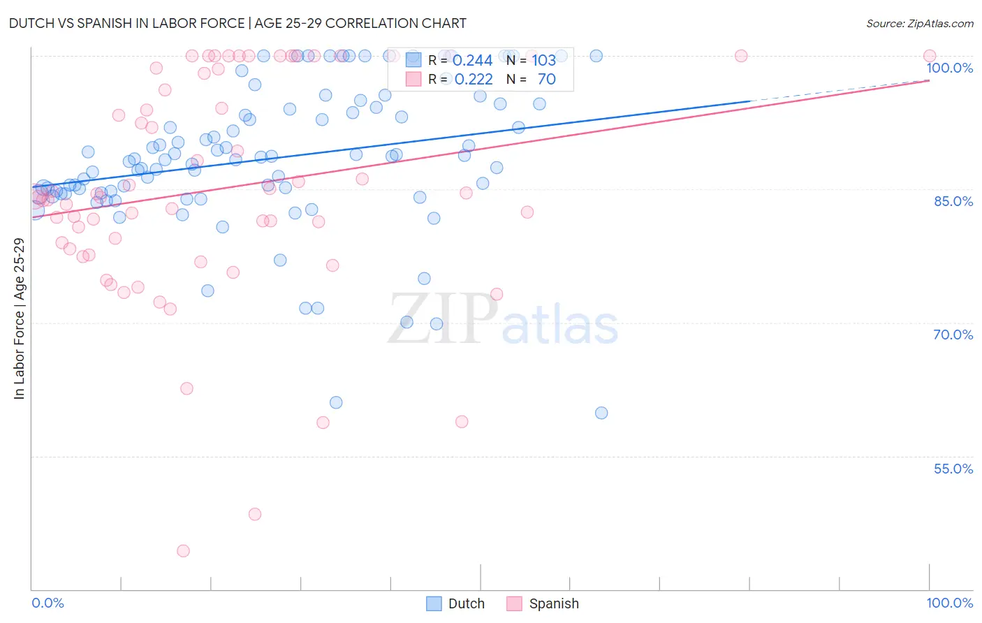 Dutch vs Spanish In Labor Force | Age 25-29