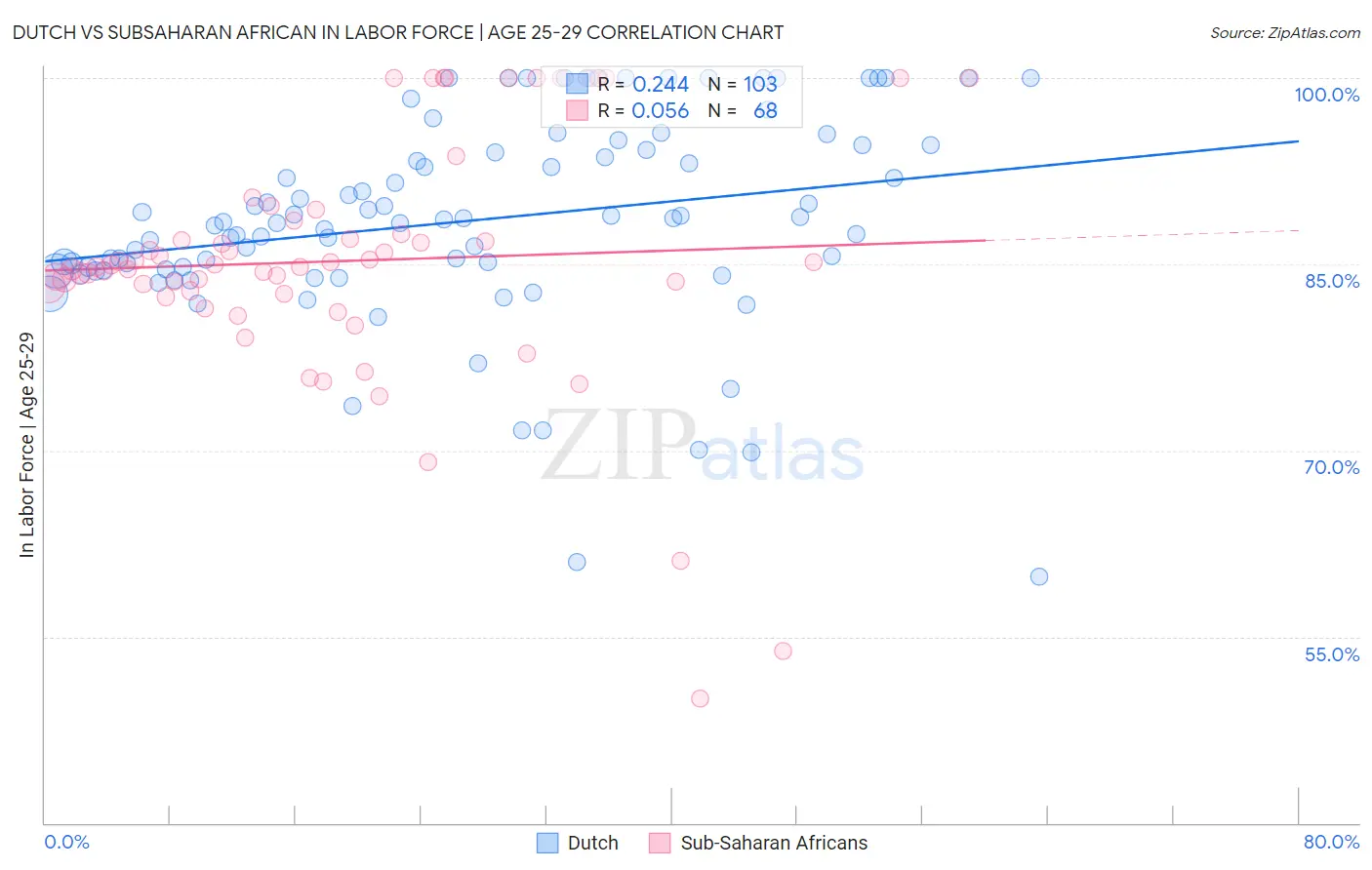 Dutch vs Subsaharan African In Labor Force | Age 25-29