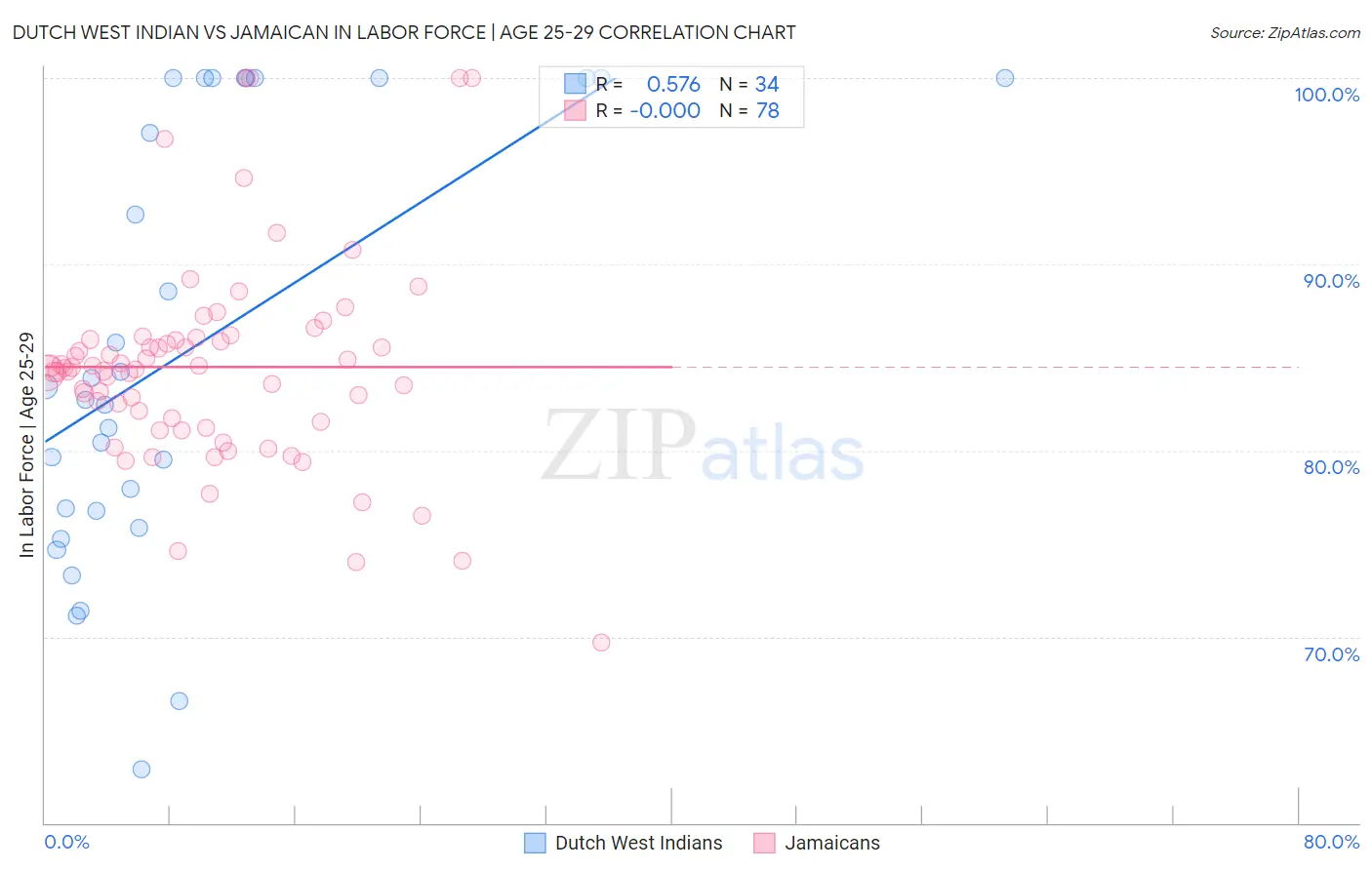 Dutch West Indian vs Jamaican In Labor Force | Age 25-29