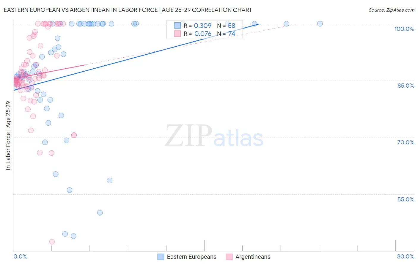 Eastern European vs Argentinean In Labor Force | Age 25-29