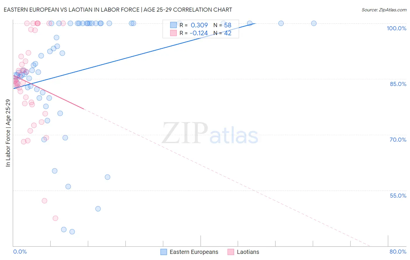 Eastern European vs Laotian In Labor Force | Age 25-29
