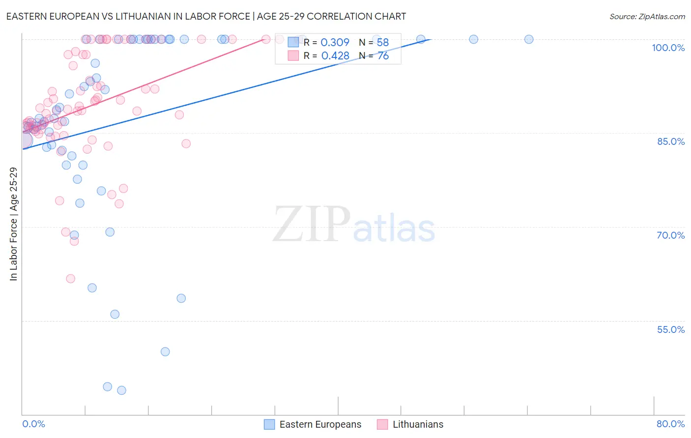 Eastern European vs Lithuanian In Labor Force | Age 25-29