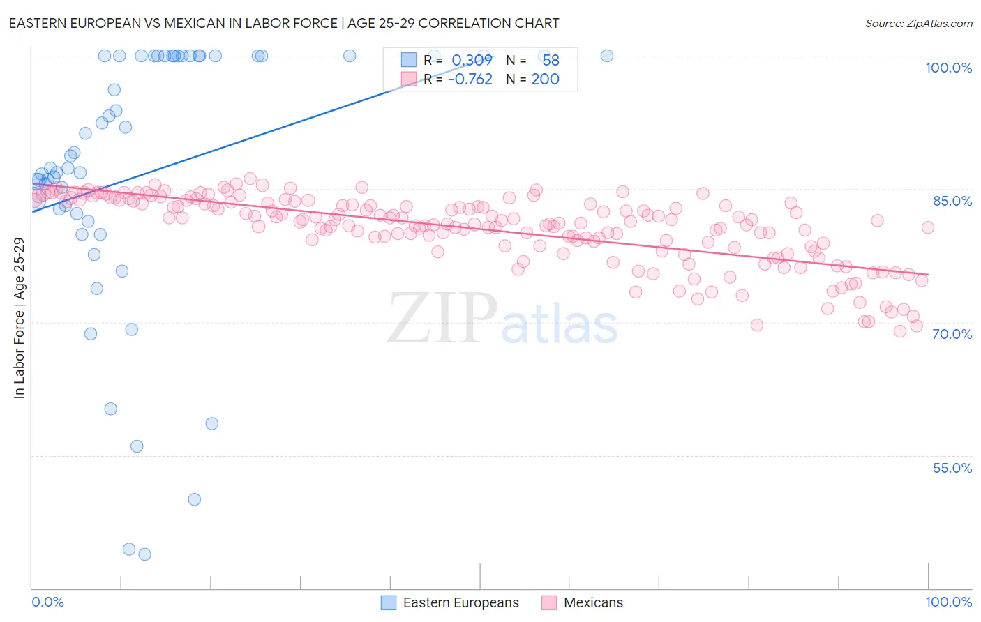 Eastern European vs Mexican In Labor Force | Age 25-29