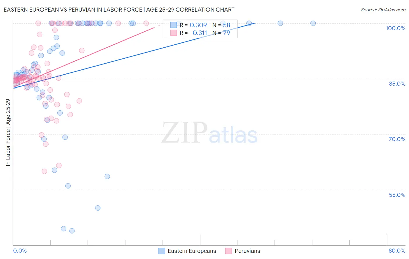 Eastern European vs Peruvian In Labor Force | Age 25-29