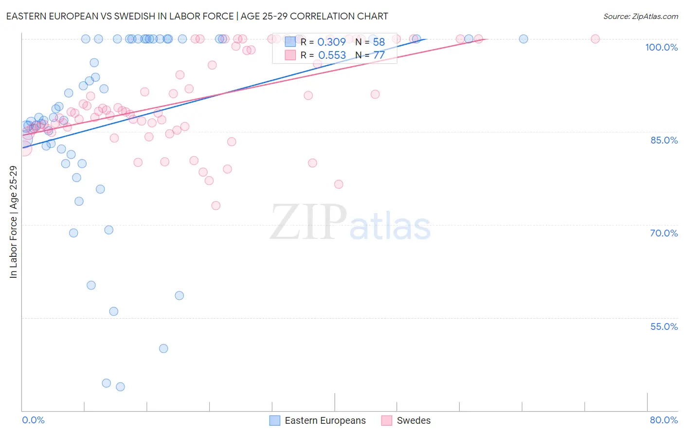 Eastern European vs Swedish In Labor Force | Age 25-29