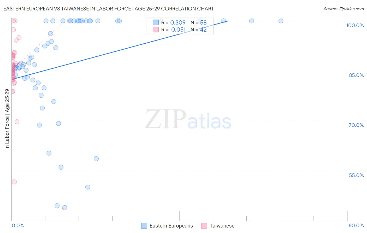 Eastern European vs Taiwanese In Labor Force | Age 25-29