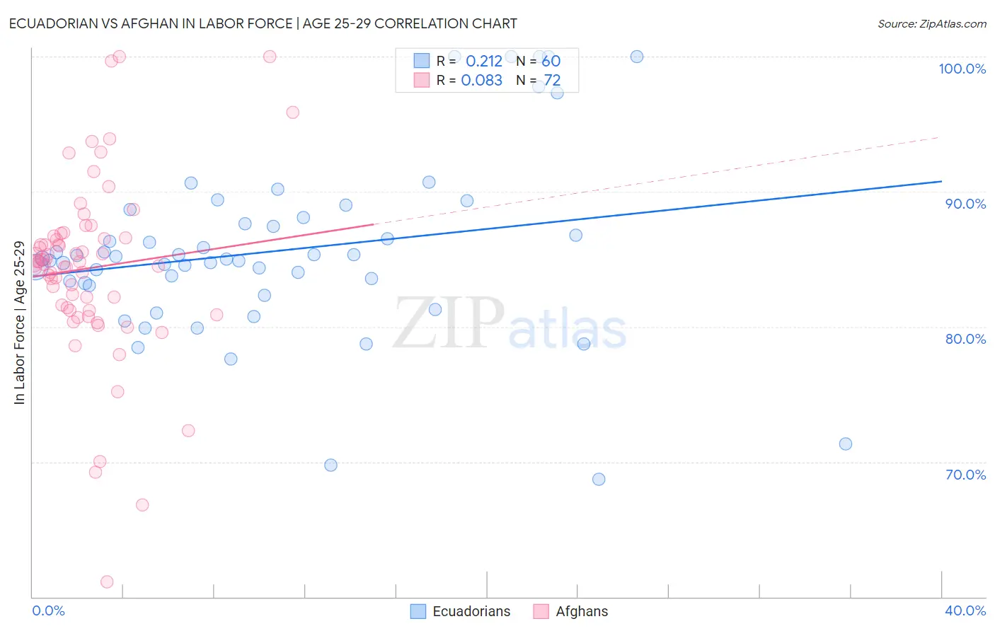 Ecuadorian vs Afghan In Labor Force | Age 25-29
