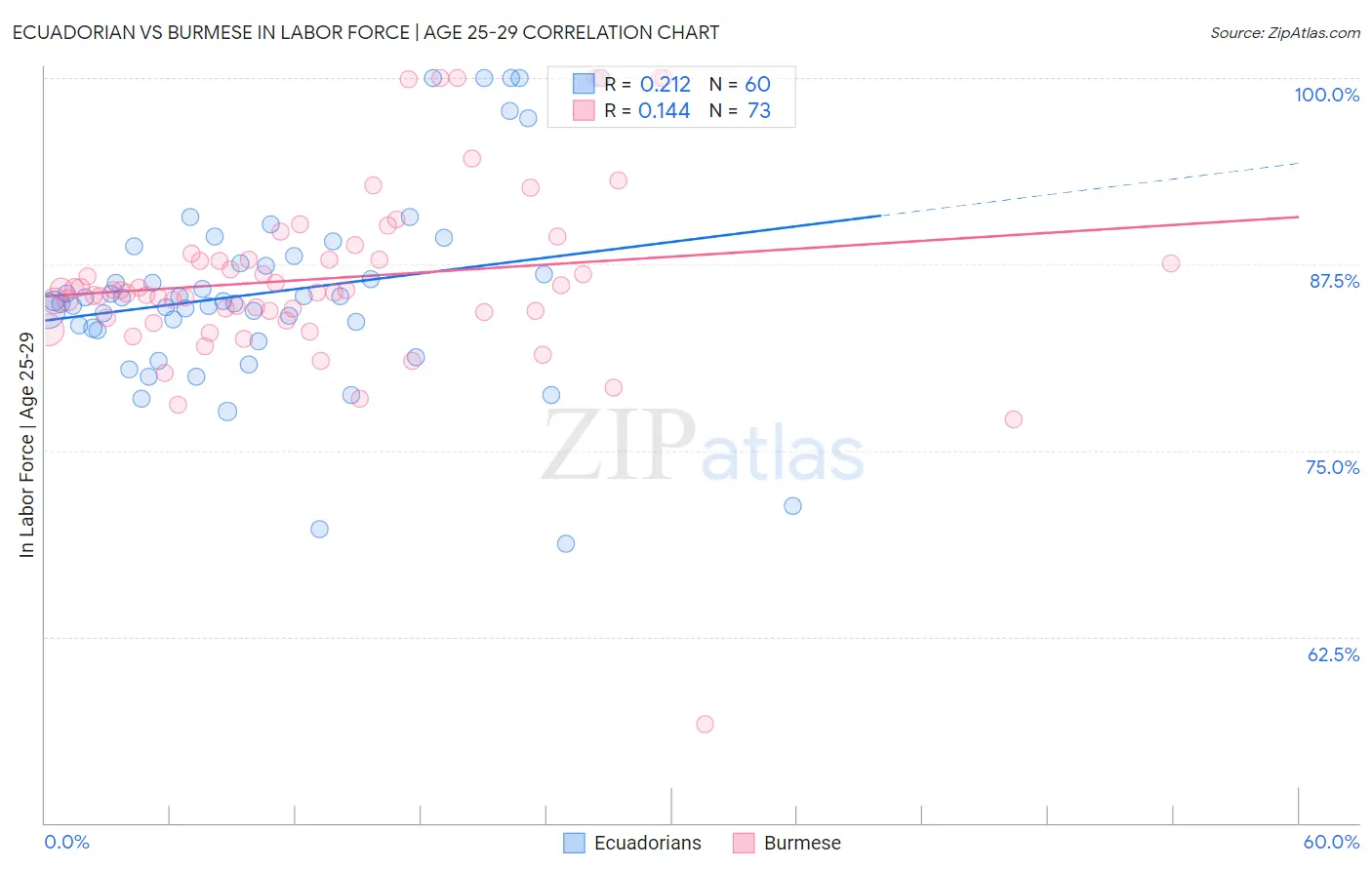Ecuadorian vs Burmese In Labor Force | Age 25-29