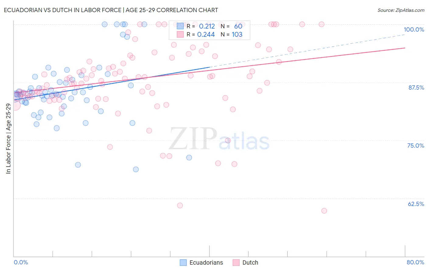 Ecuadorian vs Dutch In Labor Force | Age 25-29