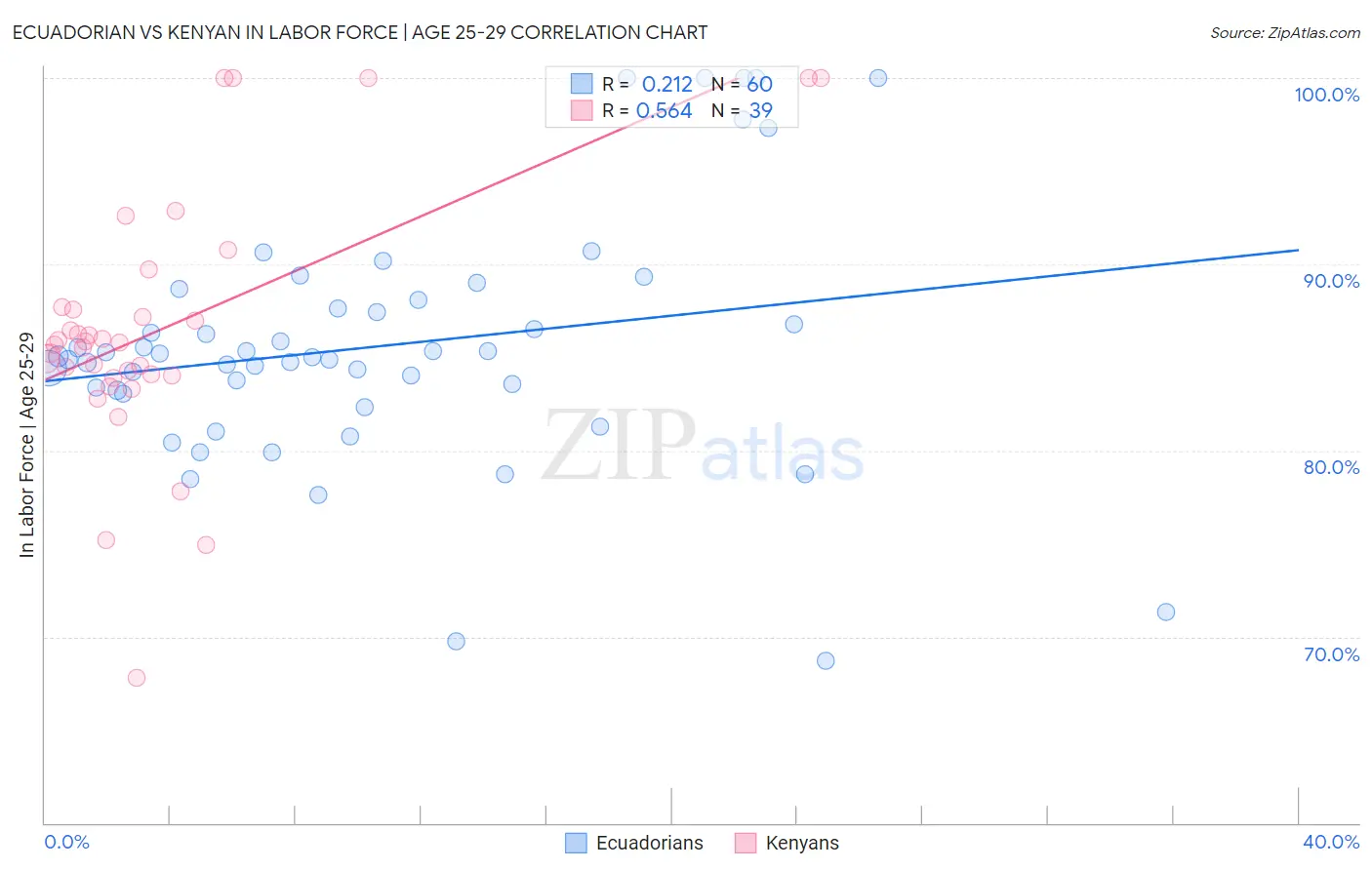 Ecuadorian vs Kenyan In Labor Force | Age 25-29