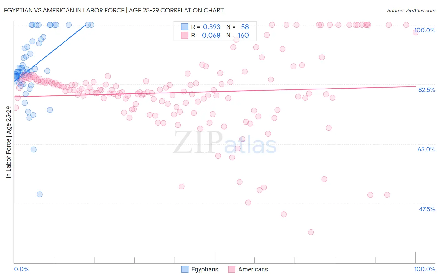 Egyptian vs American In Labor Force | Age 25-29