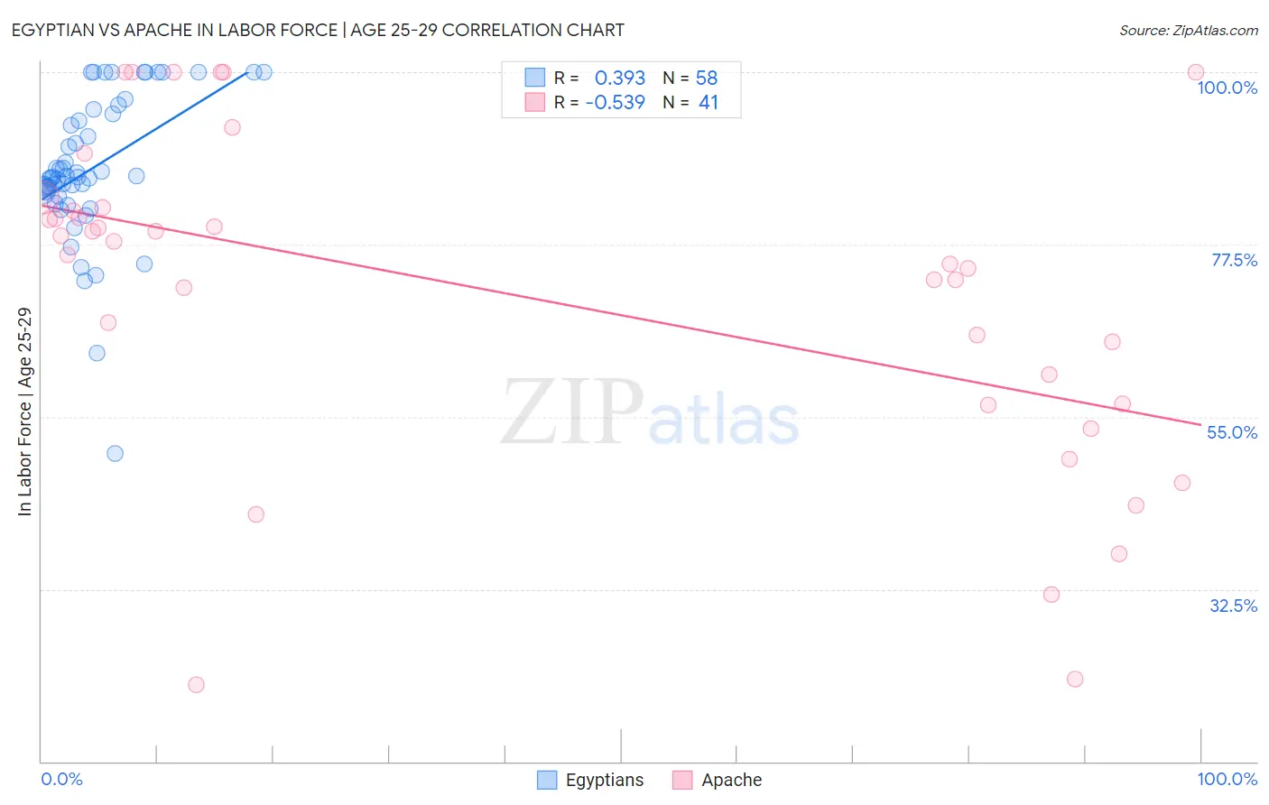 Egyptian vs Apache In Labor Force | Age 25-29