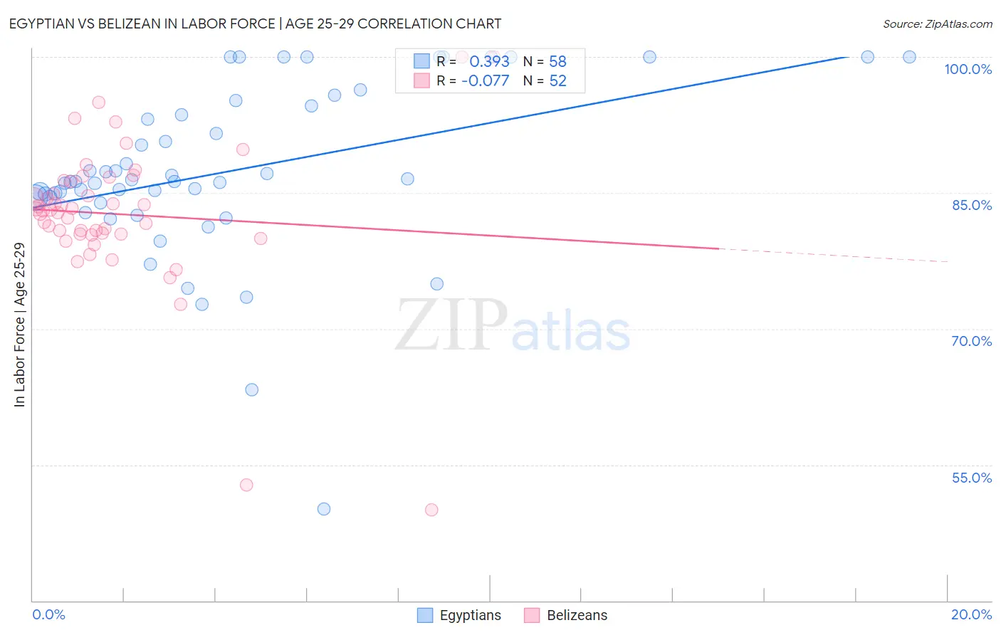 Egyptian vs Belizean In Labor Force | Age 25-29