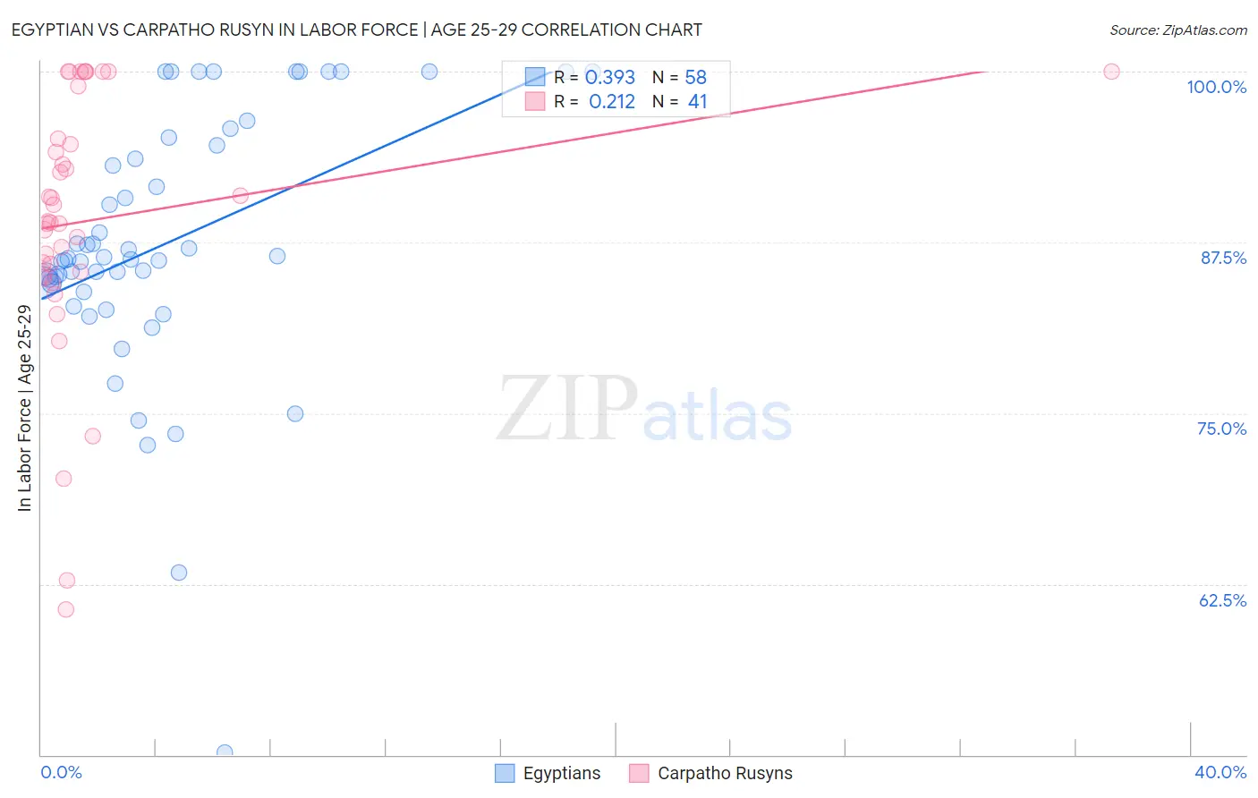 Egyptian vs Carpatho Rusyn In Labor Force | Age 25-29
