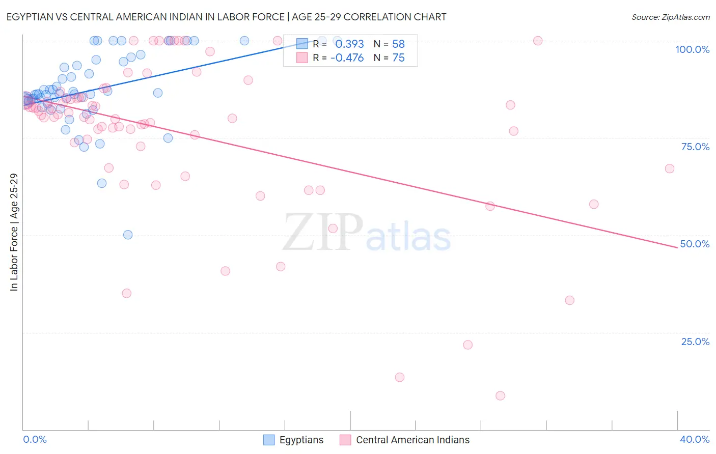 Egyptian vs Central American Indian In Labor Force | Age 25-29