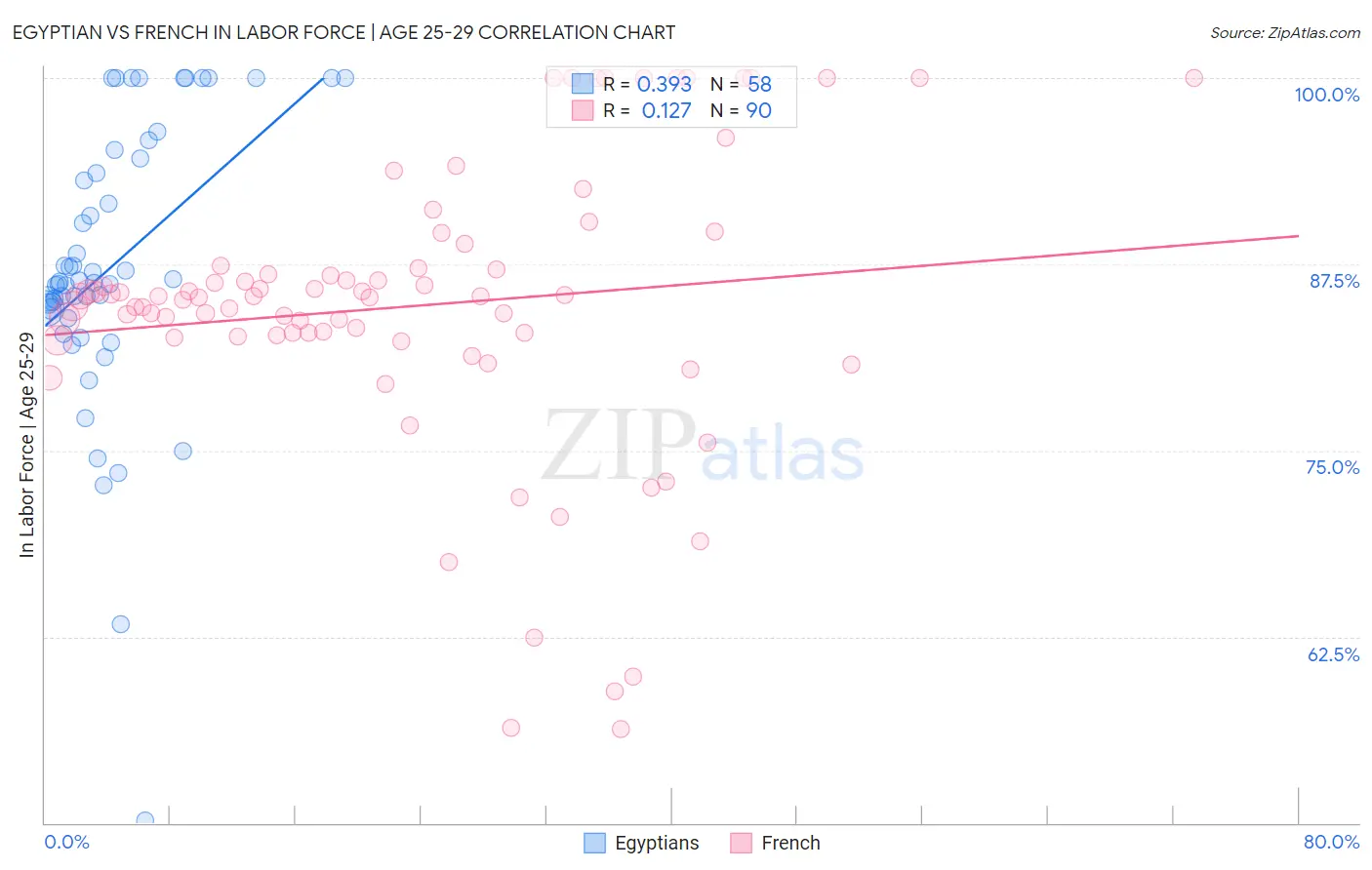 Egyptian vs French In Labor Force | Age 25-29