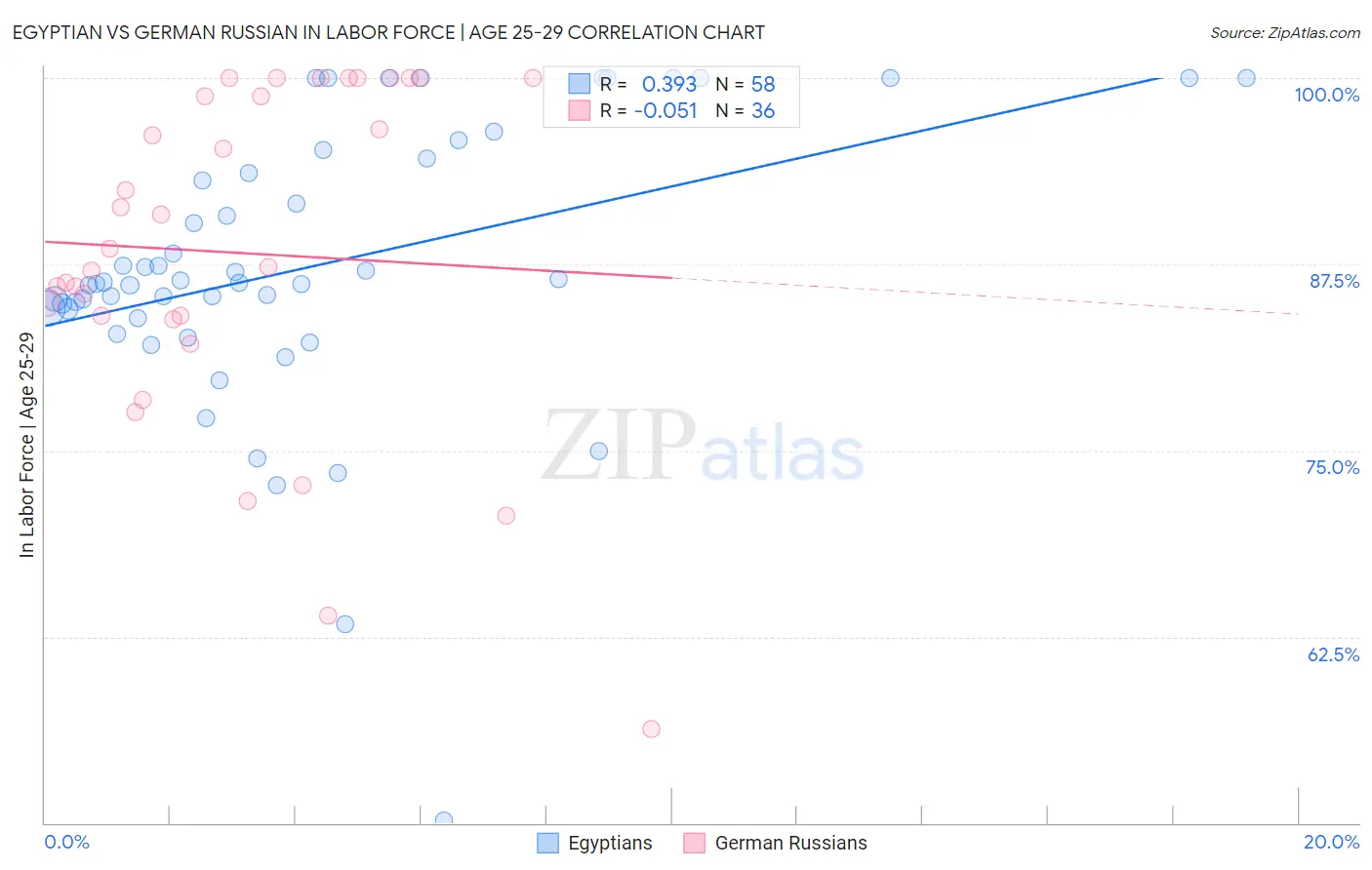 Egyptian vs German Russian In Labor Force | Age 25-29