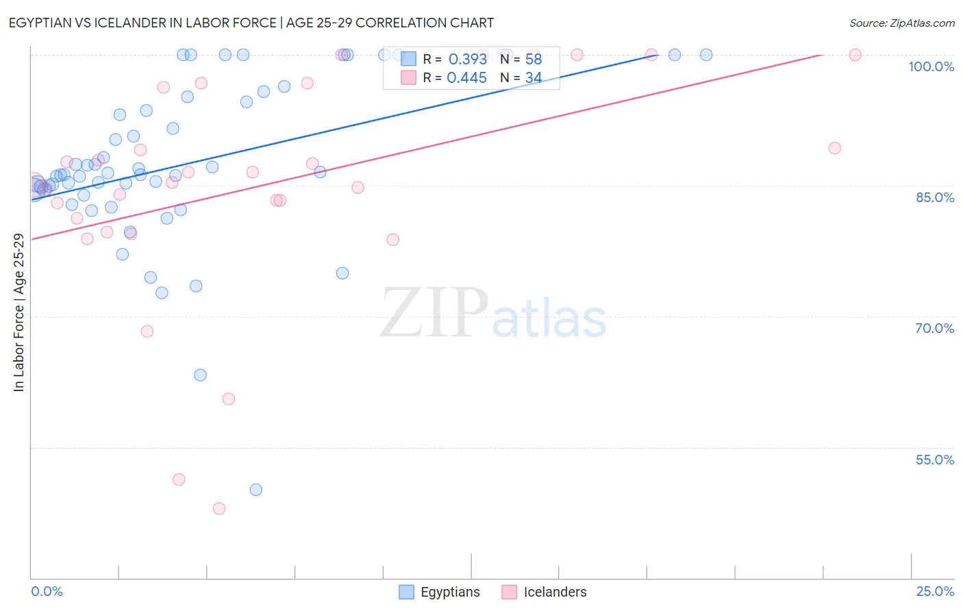 Egyptian vs Icelander In Labor Force | Age 25-29