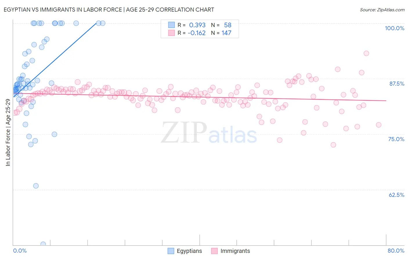 Egyptian vs Immigrants In Labor Force | Age 25-29