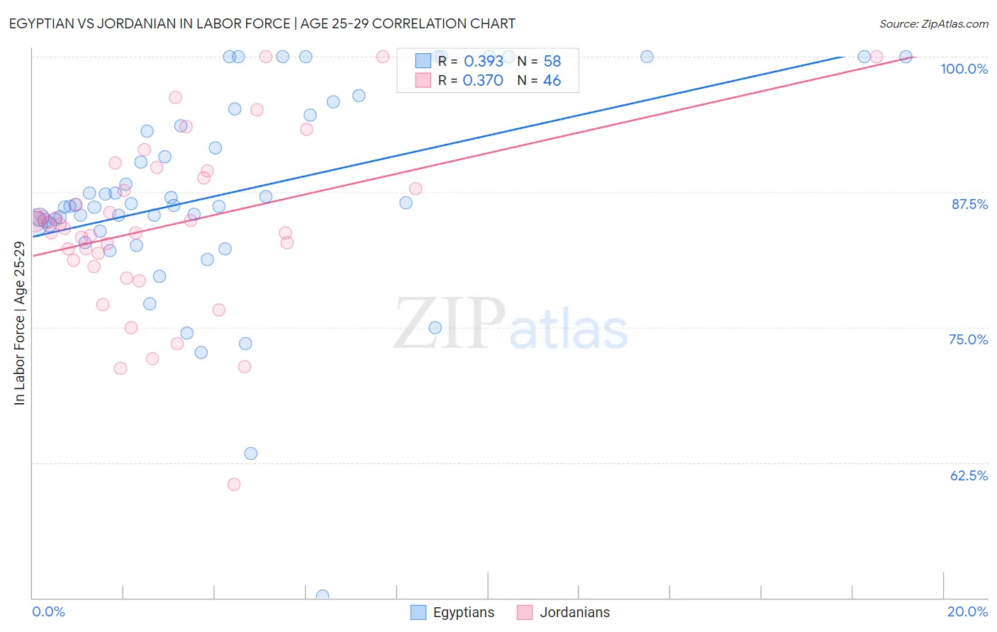 Egyptian vs Jordanian In Labor Force | Age 25-29