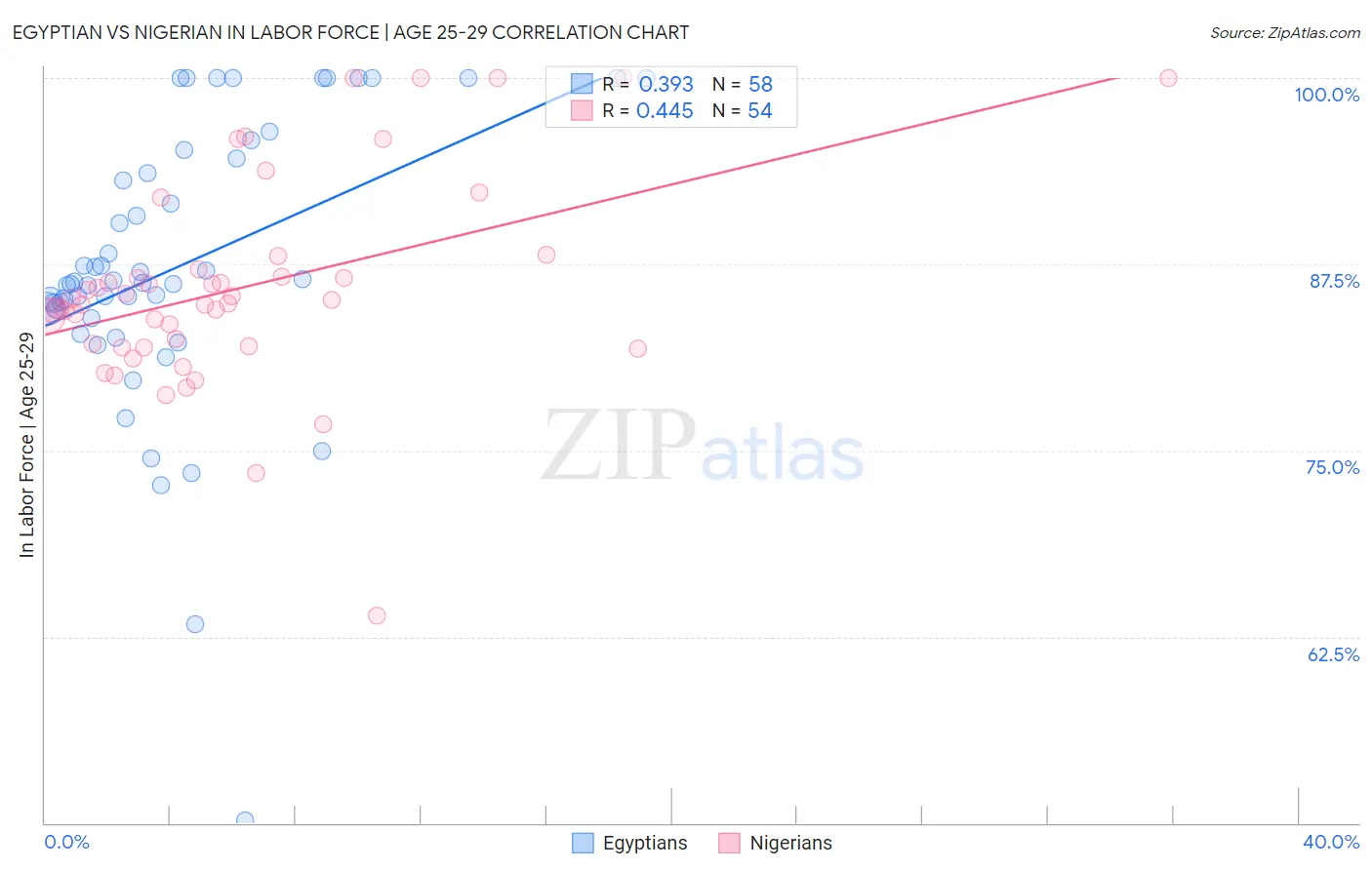 Egyptian vs Nigerian In Labor Force | Age 25-29