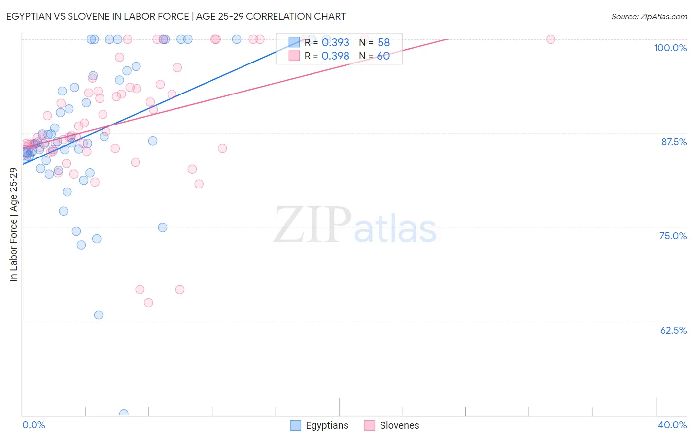 Egyptian vs Slovene In Labor Force | Age 25-29